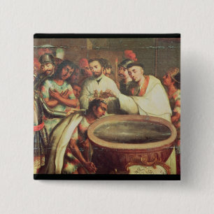 Chapa Cuadrada Primer bautismo de los indios de los Dominicans