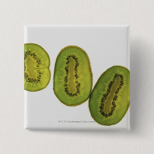 Chapa Cuadrada Primer de cinco rebanadas de fruta de kiwi