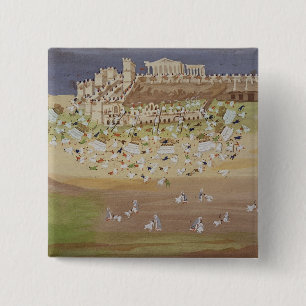 Chapa Cuadrada Primera batalla de Atenas en 1826, de la revista