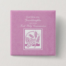 Chapa Cuadrada Primera comunión de nieta, rosa