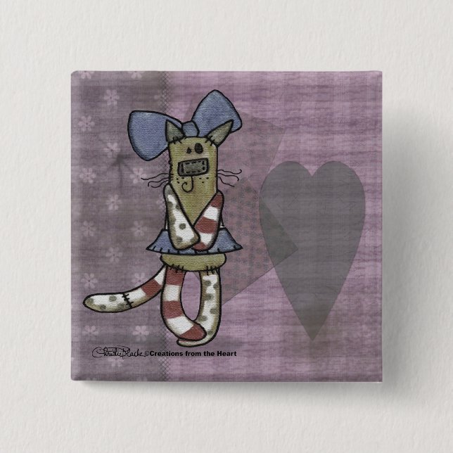 Chapa Cuadrada Primitive Kitty (Anverso)