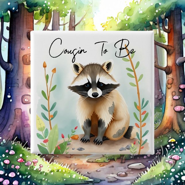 Chapa Cuadrada Primo a ser | Baby Shower con temas de Woodland (Subido por el creador)