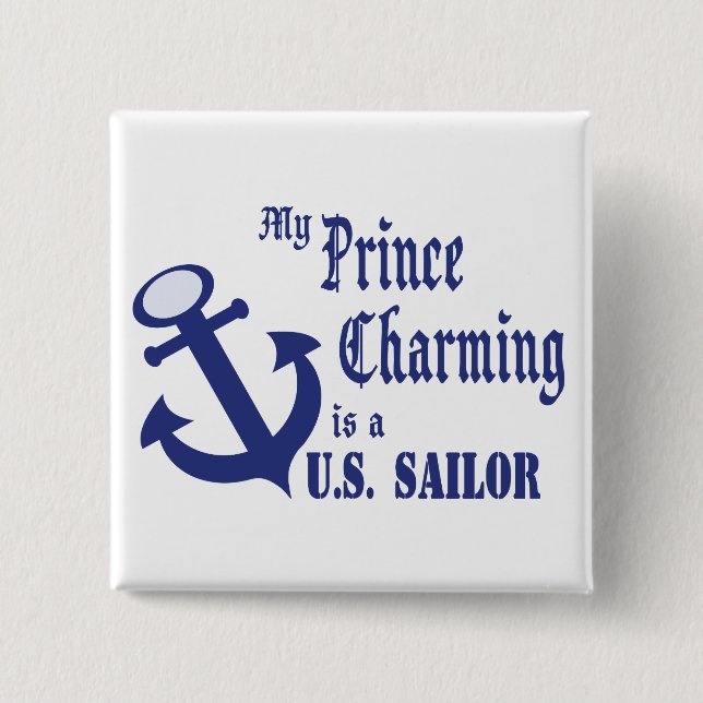 Chapa Cuadrada Prince Charming es marinero (Anverso)