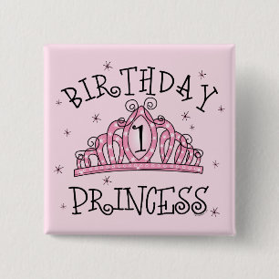 Chapa Cuadrada Princesa 1r cumpleaños del cumpleaños de la tiar