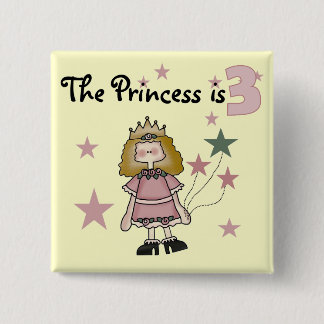 Chapa Cuadrada Princesa 3 camisetas de cumpleaños y regalos