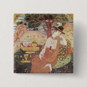 Chapa Cuadrada Princesa que se sienta en un jardín, dinastía de