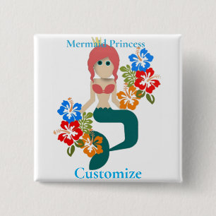 Chapa Cuadrada Princesa Sirena Pelirroja Thunder_Cove