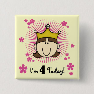 Chapa Cuadrada Princesas 4.ª camiseta y regalo de cumpleaños