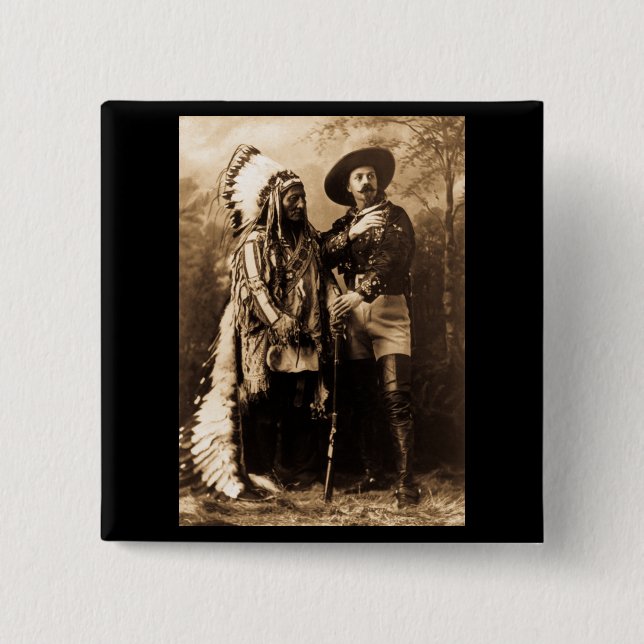 Chapa Cuadrada Principal sentada Bull y Buffalo Bill 1895 (Anverso)