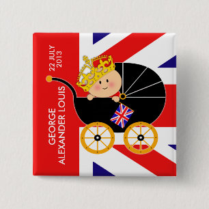 Chapa Cuadrada Príncipe George Royal Baby Button