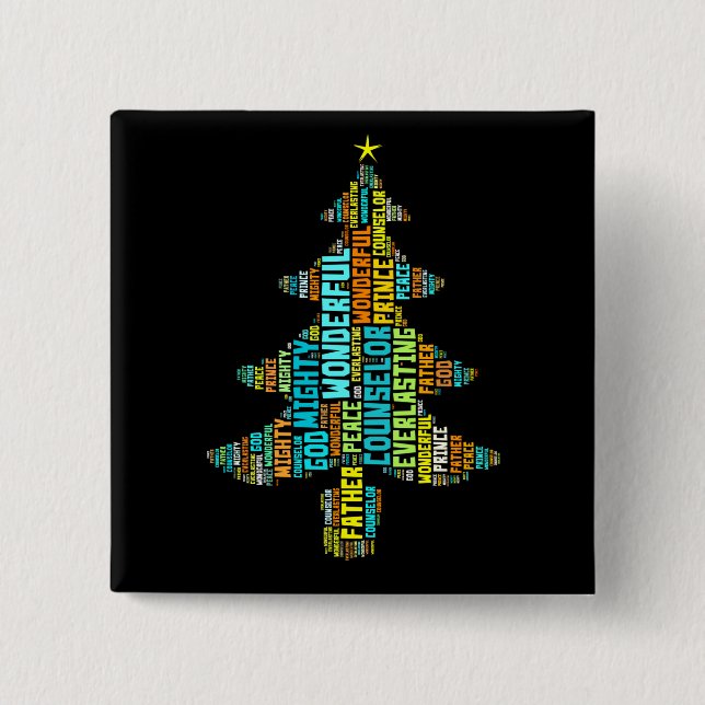 Chapa Cuadrada Príncipe poderoso de dios del consejero (Anverso)