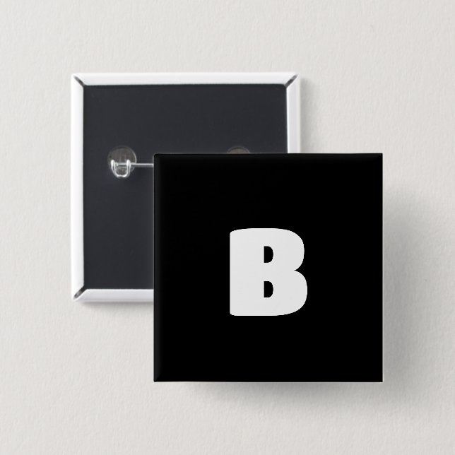 Chapa Cuadrada Principio en negrita blanco sobre negro (Anverso y reverso)