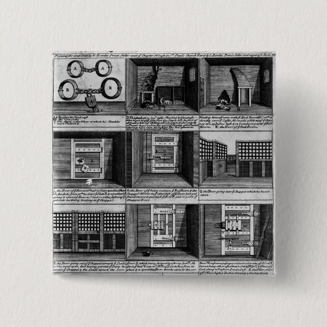 Chapa Cuadrada Prisión de Newgate de la forma del escape del (Anverso)