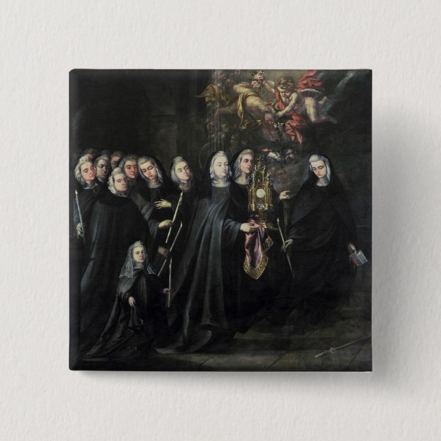 Chapa Cuadrada Procesión de St. Clare con la eucaristía (Anverso)