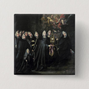 Chapa Cuadrada Procesión de St. Clare con la eucaristía