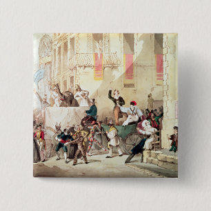 Chapa Cuadrada Procesión del circo en Italia, 1830