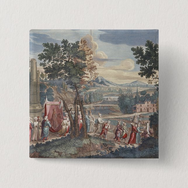 Chapa Cuadrada Procesión turca de la boda, 1712-13 (Anverso)