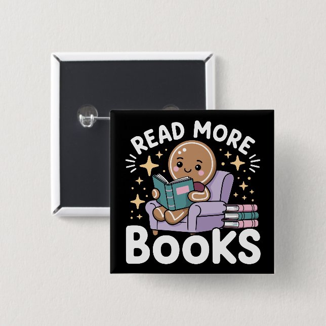 Chapa Cuadrada Profesor de Navidad Lee Más Libros Divertido  (Anverso y reverso)