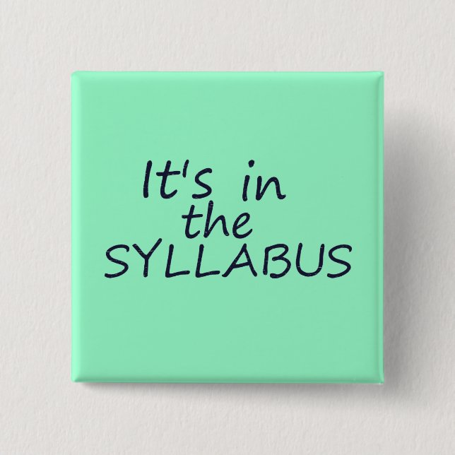 Chapa Cuadrada Profesor divertido Button de la universidad (Anverso)