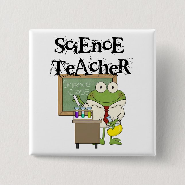 Chapa Cuadrada Profesora de Ciencia de Frog (Anverso)