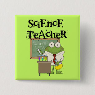 Chapa Cuadrada Profesora de Ciencia de Frog