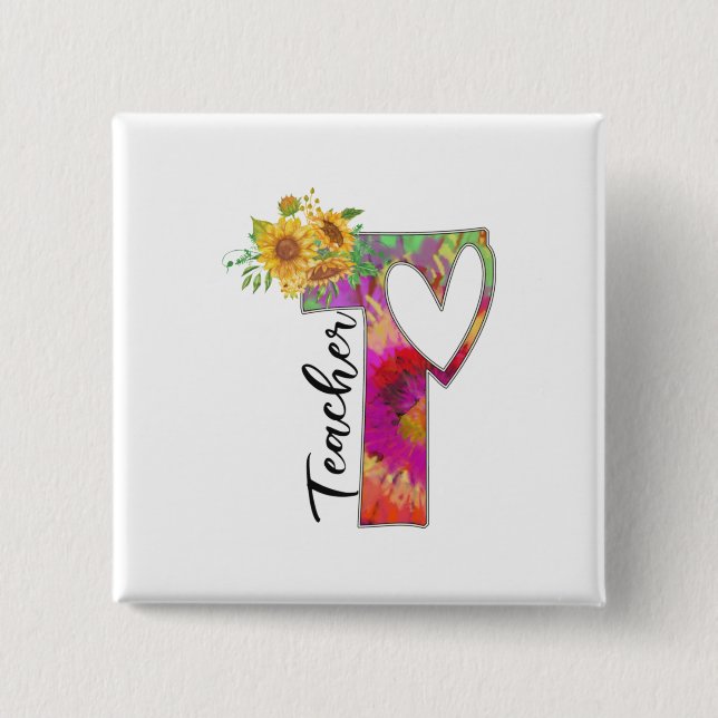 Chapa Cuadrada Profesora de Flores de Arte (Anverso)