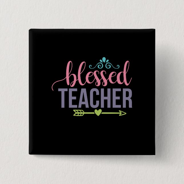 Chapa Cuadrada Profesora de Regalos | Maestría bendecida (Anverso)