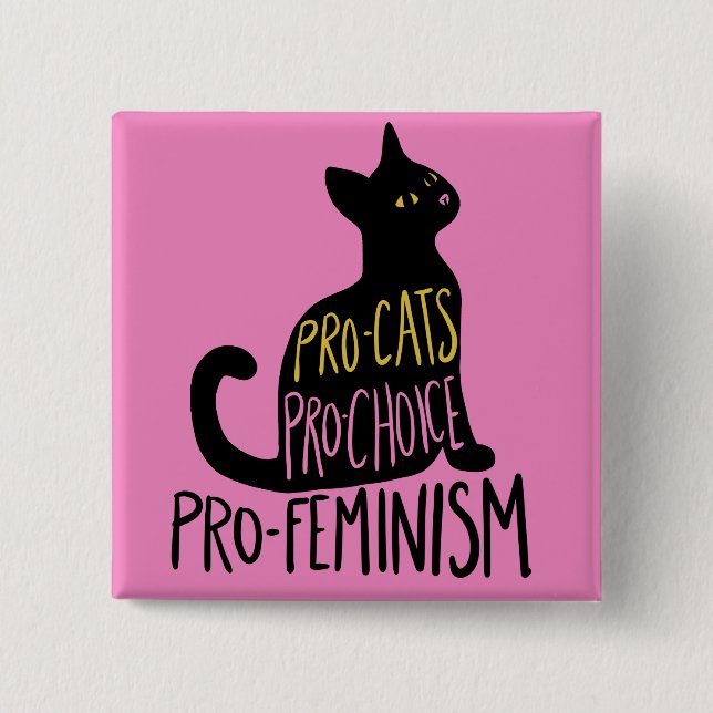 Chapa Cuadrada Progresistas Pro-elección pro-feminismo (Anverso)