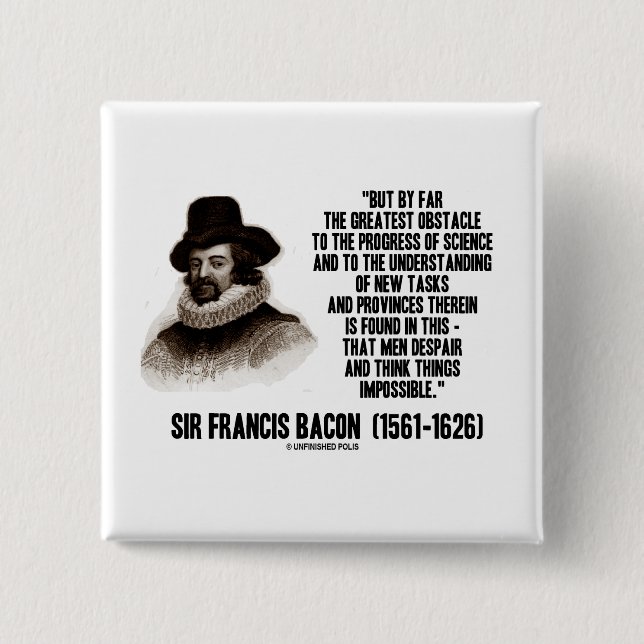 Chapa Cuadrada Progreso del obstáculo de sir Francis Bacon de la (Anverso)