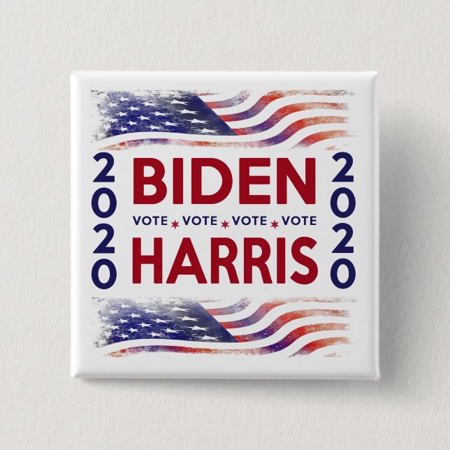 Chapa Cuadrada Promover el VOTO Biden Harris 2020 (Anverso)