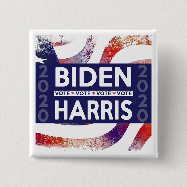 Chapa Cuadrada Promover el VOTO Biden Harris 2020 (Anverso)