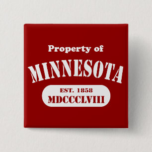 Chapa Cuadrada Propiedad de Minnesota - ¡cualquier color!