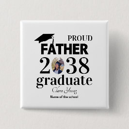 Chapa Cuadrada Proud Father personalized graduation