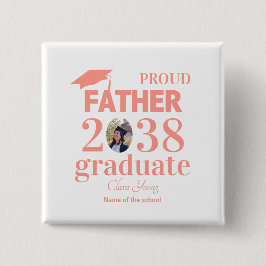 Chapa Cuadrada Proud Father personalized graduation