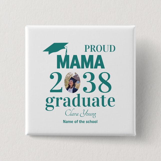 Chapa Cuadrada Proud mama personalized graduation (Anverso)