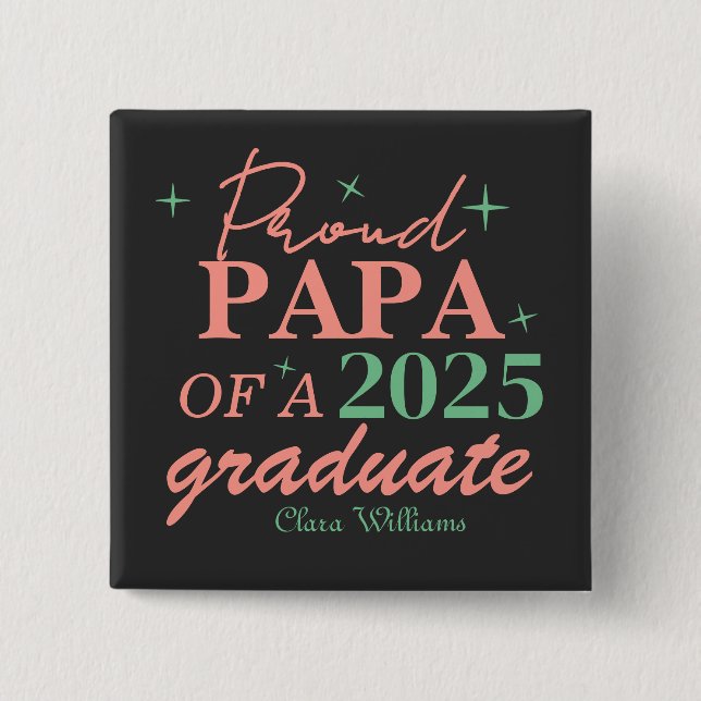 Chapa Cuadrada Proud papa of a graduate (Anverso)