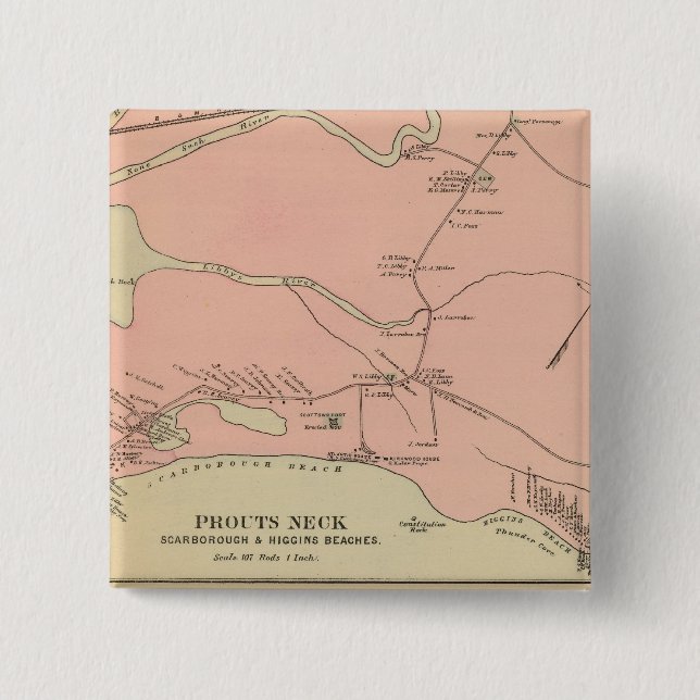 Chapa Cuadrada Prouts Neck Scarborough, playas de Higgins (Anverso)