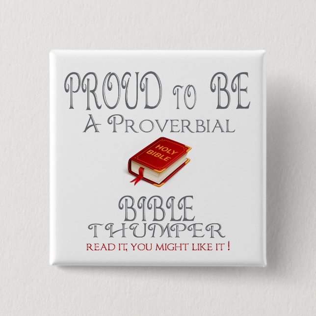 Chapa Cuadrada Proverbial Bible Thumper (Anverso)