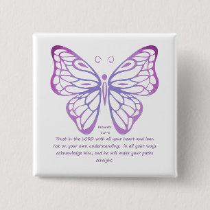 Chapa Cuadrada Proverbios 3:5,6 Mariposa inspiradora de guiones