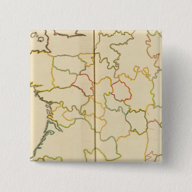 Chapa Cuadrada Provincias, esquema de Francia (Anverso)