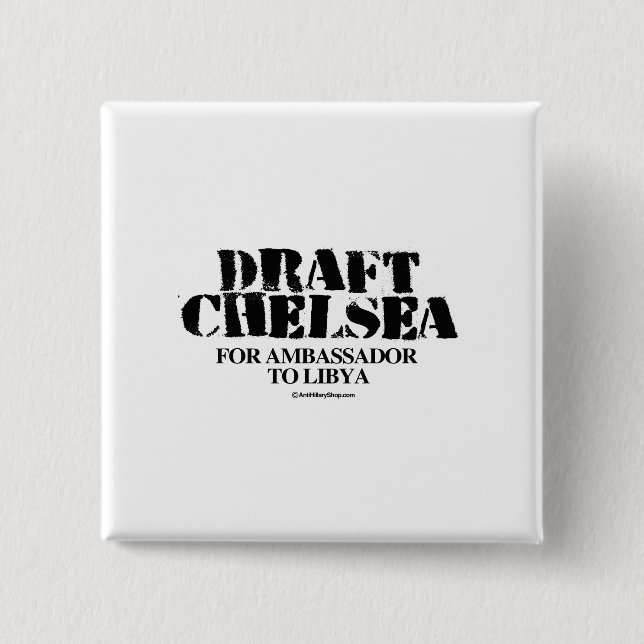Chapa Cuadrada Proyecto Chelsea para el embajador a Libia (Anverso)