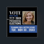 Chapa Cuadrada Publicidad de campaña política elegante<br><div class="desc">Elegante placa publicitaria de campaña política de The Business Card Store.</div>