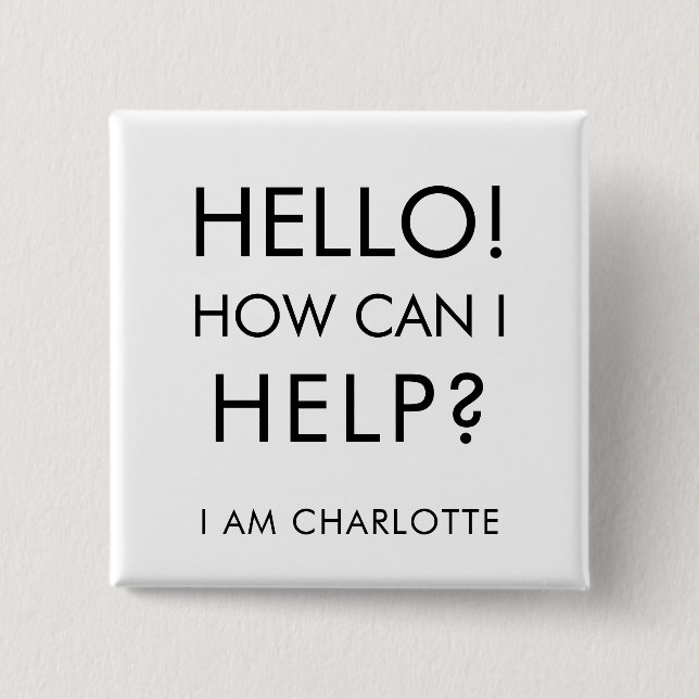 Chapa Cuadrada ¿Puedo Ayudar al Personalizado del evento de carid (Anverso)