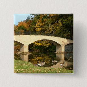 Chapa Cuadrada Puente Arcoíris en Otoño en Grove City College
