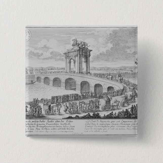 Chapa Cuadrada Puente de Augustus encendido vía Flaminia, cerca (Anverso)