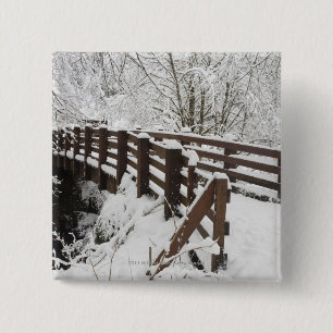 Chapa Cuadrada Puente de madera nevado