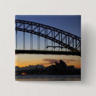 Chapa Cuadrada Puente de Sydney Harbour y Ópera de Sydney a las 2