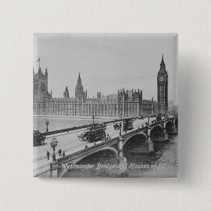 Chapa Cuadrada Puente de Westminster y las casas de