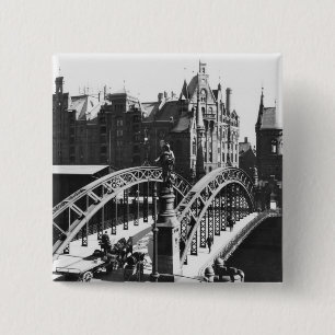 Chapa Cuadrada Puente en el Speicherstadt Hamburgo, c.1910