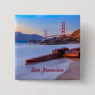 Chapa Cuadrada Puente Golden Gate en San Francisco, Baker Beach